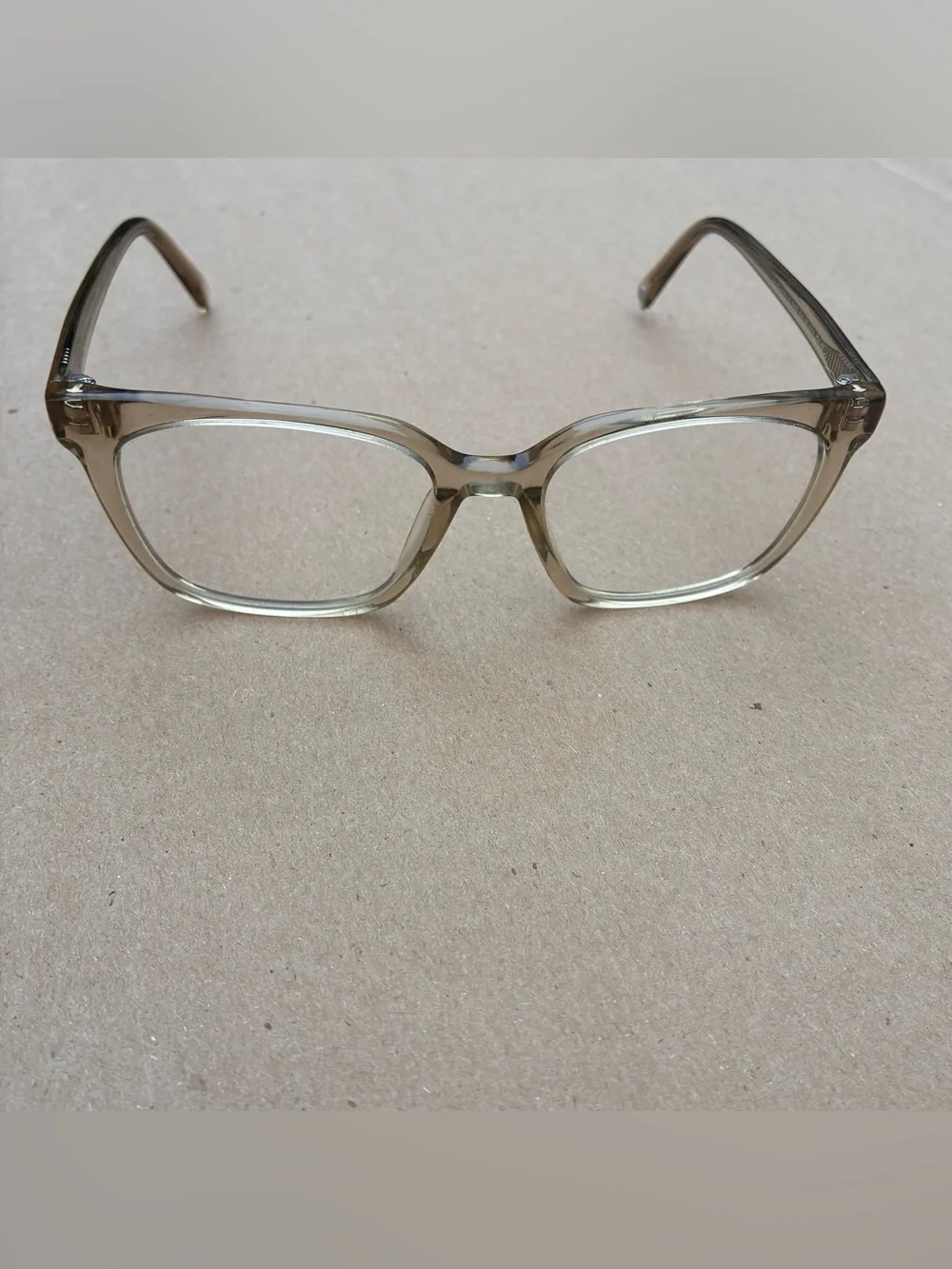 Clear Olive Rectangular Eyeglass Frames